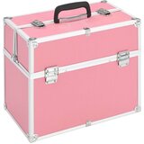 vidaXL Kovček za ličila 37x24x35 cm roza aluminij | Shoptok.si