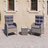  3-dijelni vrtni bistro set od poliratana i stakla sivi | shoptok.hr