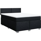  Krevet s oprugama i madracem crni 160x200 cm od tkanine | shoptok.hr