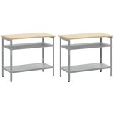  Set radnog stola s policom 2 pcs Bež i siva 200 x 55 x 85 cm | Eponuda.ba