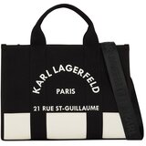 Karl Lagerfeld Nakupovalna torba 'Rue ST-Guillaume' kremna / črna | Shoptok.si