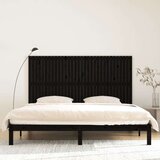  Zidno uzglavlje crni 204x3x110 cm od masivne borovine | shoptok.hr