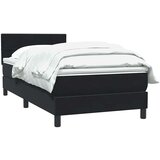 vidaXL Box spring postelja z vzmetnico črna 80x220 cm žamet | Shoptok.si