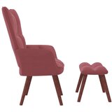  Stolica za opuštanje s osloncem za noge ružičasta baršunasta | shoptok.hr