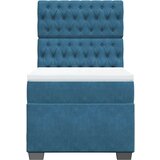 vidaXL Box spring postelja z vzmetnico modra 90x190 cm žamet, (21305386) | Shoptok.si