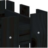 vidaXL Vrtno korito z ograjico črn 60x30x30 cm trdna borovina | Shoptok.si