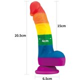 Lovetoy Prider - realističen dildo iz tekočega silikona - 19 cm (mavrica) | Shoptok.si