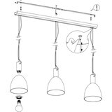 Eglo Lebalio visilica/3, e27, crna/brunirana-crno prozirna | Eponuda.com