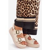 Boto Women's Platform And Wedge Sandals With Buckles Beige Genorre | shoptok.hr