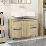 vidaXL Kopalniška omarica sonoma hrast 80x33x60 cm inženirski les Cene