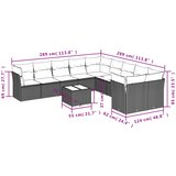  11-dijelni set vrtnih sofa od poliratana s jastucima crni | shoptok.hr