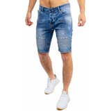 Glano Man Denim Shorts - blue Cene