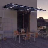 vidaXL Ročno zložljiva tenda z LED lučmi 600x300 cm modra in bela Cene