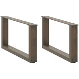  Noge za klubsko mizico v obliki črke U, 2 kosa, naravno jeklo, 70 x (30-31) cm, jeklo, (5000044569) | Shoptok.si