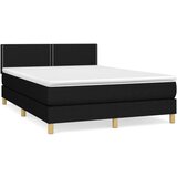  Box spring postelja z vzmetnico črna 140x200 cm blago, (20725968) | Shoptok.si