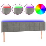vidaXL LED posteljno vzglavje svetlo sivo 183x16x78/88 cm žamet, (20793676) Cene