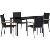 Vrtni set za objed 5 pcs Crna Čelik s prahom | shoptok.hr