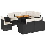 Maison Chic Seti vrtnega pohištva - Vrtna garnitura - Vrtni pohištvo set 9-delna z blazinami črn poli ratan, (21798640) | Shoptok.si