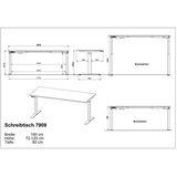 Germania Električna dvižna pisalna miza z nastavljivo višino z mizno ploščo v hrastovem dekorju 80x180 cm Lissabon – | Shoptok.si