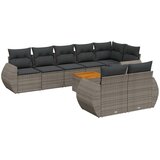  9-dijelni set vrtnih sofa od poliratana s jastucima sivi | shoptok.hr