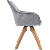 Livetastic Naslanjač Samt, Siva, Vrtljivo | Shoptok.si