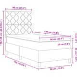  Okvir kreveta s madracem i LED crni 90x190 cm tkanina | shoptok.hr