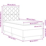  Postelja z vzmetnico in LED Črna 90x190 cm Tkanina, (22084059) | Shoptok.si