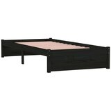  Posteljni okvir črn iz trdnega lesa 90x190 cm 3FT, (20646833) | Shoptok.si