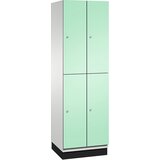 C+P Omara s predelki in garderobnim drogom CAMBIO, 4 predelki, korpus svetlo siv / vrata svetlo zelena, širina 600 mm Cene
