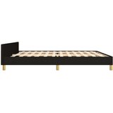  Posteljni okvir z vzglavjem črn 200x200 cm blago, (20794672) | Shoptok.si