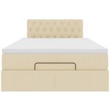  Otomanski okvir kreveta s madraca krem 120x190 cm od tkanine | shoptok.hr