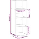  Visoka komoda boja betona 45 x 41 x 124 cm konstruirano drvo | shoptok.hr