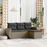 Maison Chic Seti vrtnega pohištva - Vrtna garnitura - Vrtni pohištvo set 4-delna z blazinami siv poli ratan, (21815067) | Shoptok.si