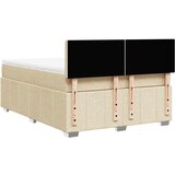  Krevet s oprugama i madracem krem 140 x 190 cm od tkanine | shoptok.hr