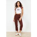 Trendyol Brown Striped Trousers | shoptok.hr