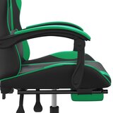  Igraća stolica od umjetne kože s osloncem za noge Crna i zelena | shoptok.hr
