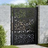  Vrtna vrata crna 100x125 cm dizajn s čeličnim krilom | shoptok.hr
