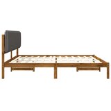  Krevetni okvir s tapiciranim uzglavljem Prirodna i svjetlosiva - Prirodna i svjetlosiva 180 x 200 cm | shoptok.hr