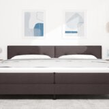  LED vzglavnik z gumbi v temno rjavi barvi 100 cm iz tkanine, (22051561) | Shoptok.si