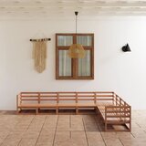 Maison Chic Seti vrtnega pohištva - Vrtna garnitura - Vrtni pohištvo set 8-delna medeno rjava trdna borovina, (21803271) | Shoptok.si