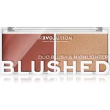 Revolution Relove colour Play Blushed Duo Blush & Highlighter paleta sa highlighterom i rumenilom 5,8 g nijansa Kindness