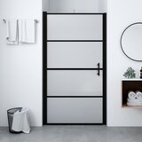  Vrata za tuš od mutnog kaljenog stakla 100 x 178 cm crna | shoptok.hr