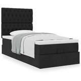 vidaXL Otomanski okvir kreveta s madraca crni 90x190cm od tkanine | shoptok.hr