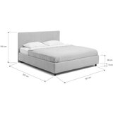 Bonami Selection Bež oblazinjena zakonska postelja s prostorom za shranjevanje z letvenim dnom 160x200 cm Myra Slim Line – | Shoptok.si