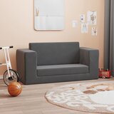 vidaXL Raztegljiv otroški kavč dvosed antracit mehak pliš | Shoptok.si