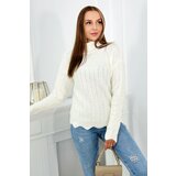 Kesi Sweater with decorative ruffle ecru Cene