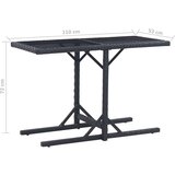  Vrtni stol crni 110 x 53 x 72 cm stakleni i poliratan | shoptok.hr