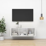 vidaXL Stenska TV omarica bela 37x37x107 cm iverna plošča Cene
