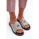 Boto Shiny Women's Flat Sandals with Silver Ornament Ebirena | shoptok.hr