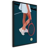  Slika - Female Tennis Player With a Red Racket on the Court - Graphics 60x90 U crnom drvenom okviru | shoptok.hr
